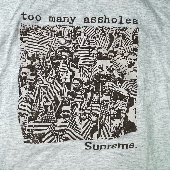 Supreme Too Many Ass*oles Mens Medium Size Graphic Tee Shirt - Picture 2 of 5